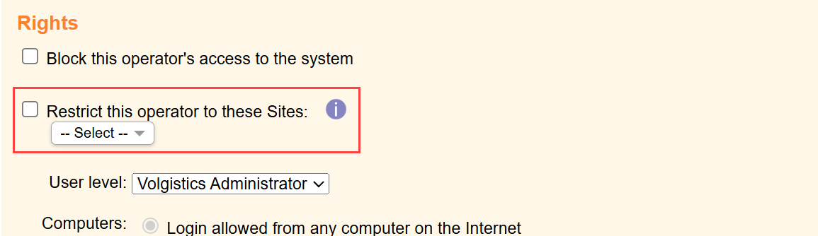 Image of Site Dropdown Set to All Sites